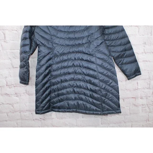 LL Bean Ultralight 850 Down Hooded Coat Three Quarter Length Mariner Blue XL - Picture 5 of 11